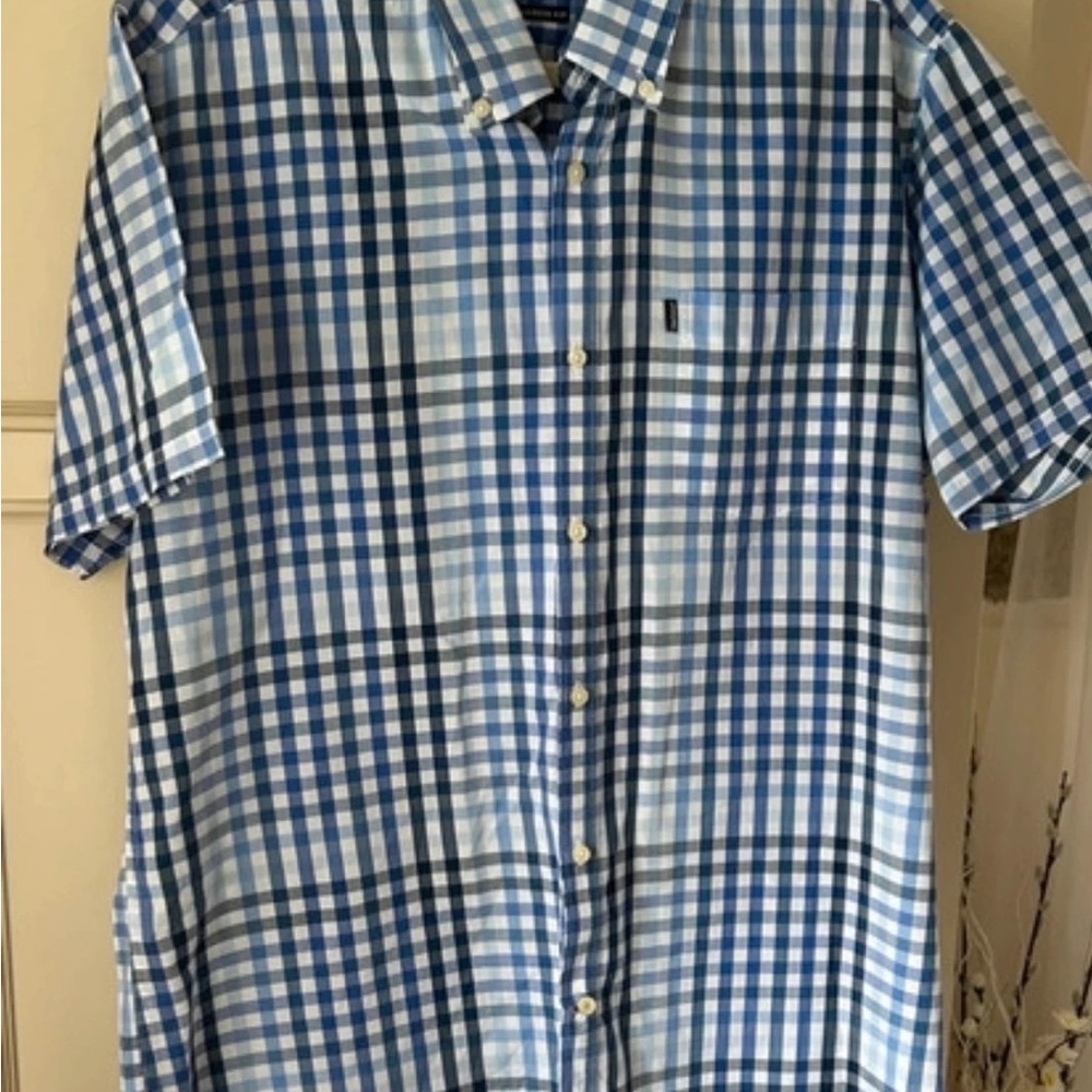 Barbour Blue and White Casual Gingham Shirt